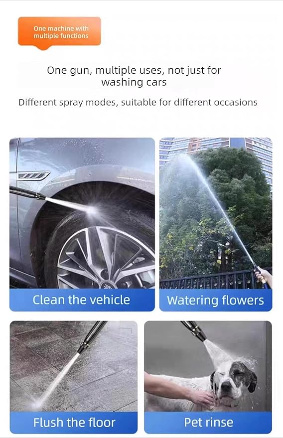 Home high-Pressure car wash Water Gun with Booster Nozzle, a Must-Have for Watering Plants and Vegetables, and car Washing.