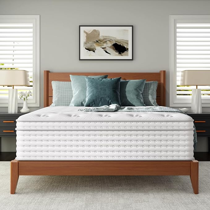FP FLEXPEDIC Twin Mattress, 10 Inch Cooling Gel Memory Foam Single Mattress, Breathable Hybrid Pocket Spring Firm 7-Zone Mattress, Pressure Relief, Fiberglass-Free & CertiPUR-US, Odorless