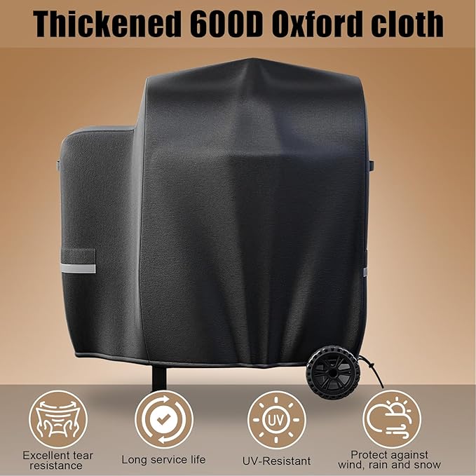 73700 Grill Cover for Pit Boss 700FB, Classic 700, Lexington 500, Lexington 540, Pit Boss 400FB, Pro 600 and Z Grill 550B Series Wood Pellet Grills, Heavy Duty 600D Waterproof BBQ Cover