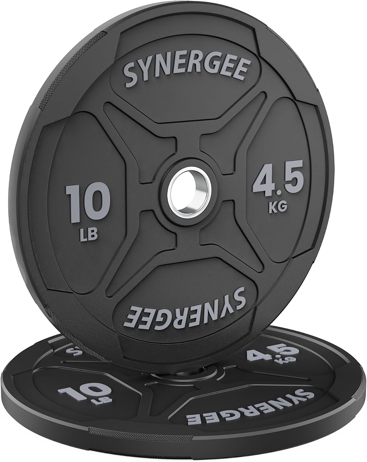 Synergee Bumper Plates – Durable Olympic Weight Plates, Low-Bounce Rubber for Strength Training, Powerlifting, and Functional Workouts.
