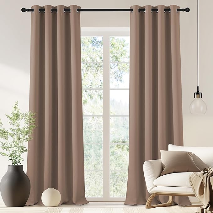 NICETOWN Blackout Drapery Curtain Panel 90 inches Long