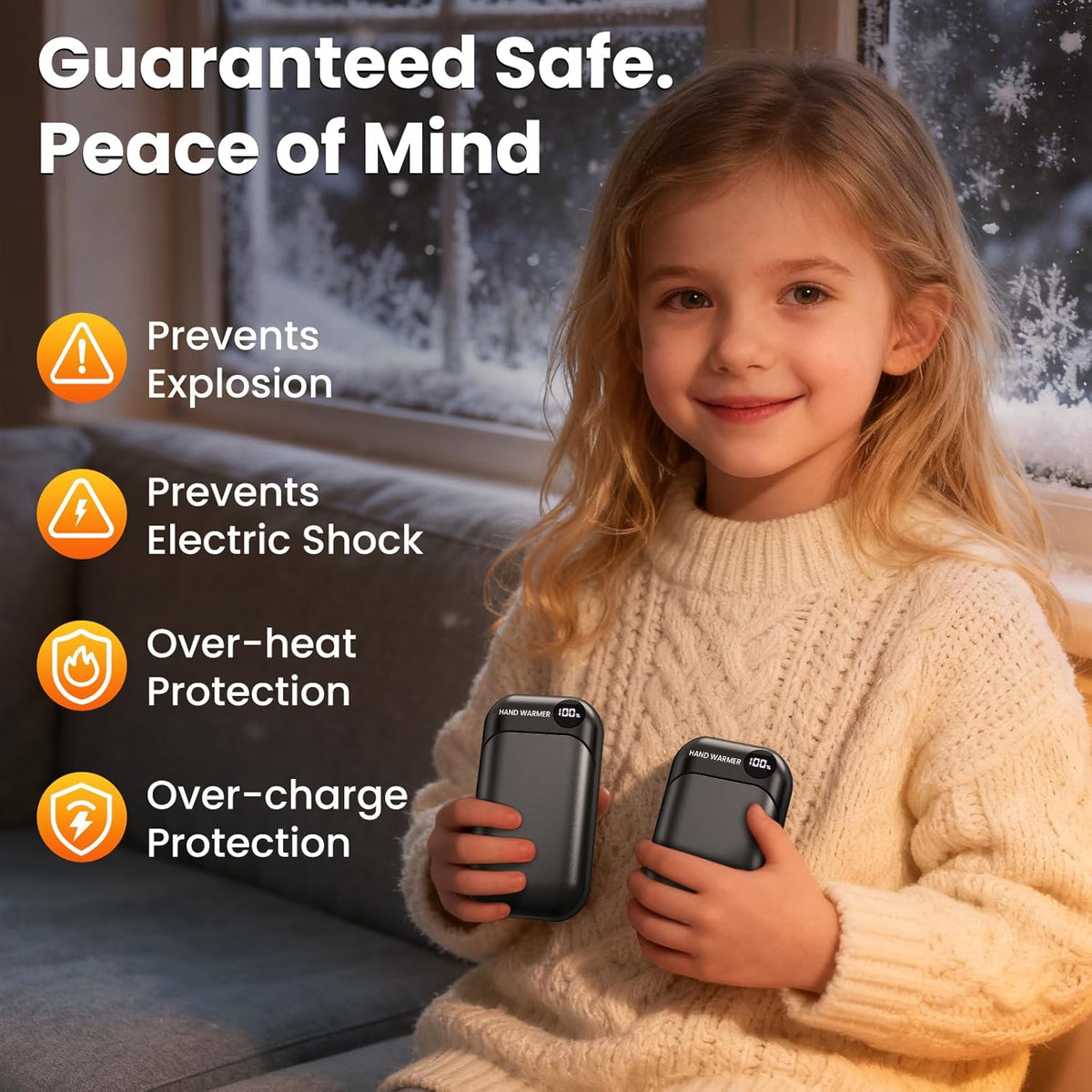 Skiennix Rechargeable Hand Warmers - 4 Heat Levels Up to 131°F | 9-Hour Portable Pocket Warmers for All Activities