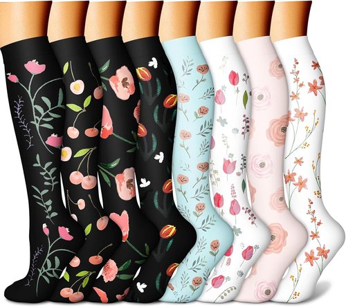 CHARMKING Compression Socks - 15-20 mmHg Support for Men & Women | 8 Pairs for Enhanced Circulation & Athletic Performance