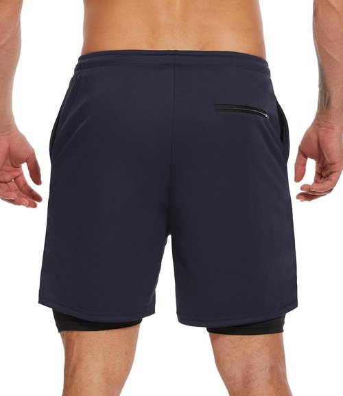 Kinglaman 2-In-1 Men's Running Shorts - Quick Dry Athletic Gym Shorts with Pockets | 4 Pack