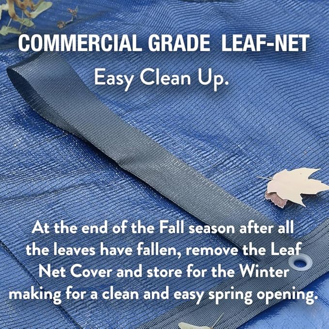 Doheny’s Professional Grade Leaf Nets for Above Ground Pools – 28' Round – Makes Clean-Ups Fast – Lightweight, Versatile & Durable – Keeps Leaves Out