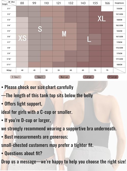 Danysu V Neck Racerback Tank Top - Padded Ribbed Fitted Cami for Women | Stylish Basic Long Top