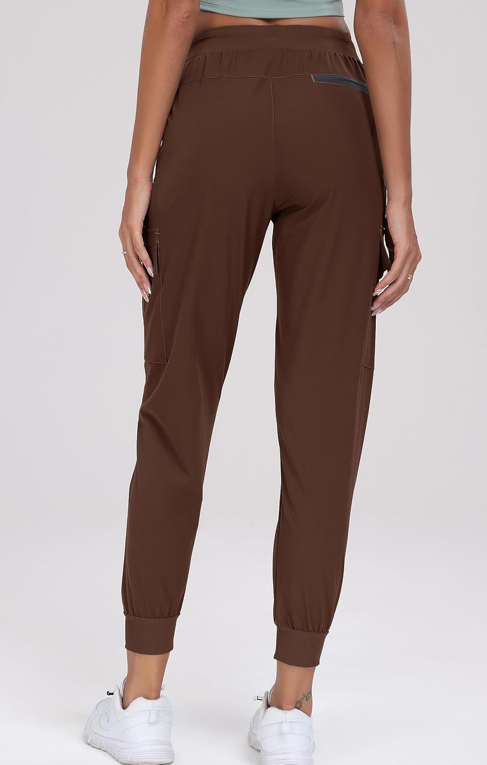 Oalka Women's Cargo Hiking Pants - Lightweight Quick-Dry Travel Joggers with Pockets