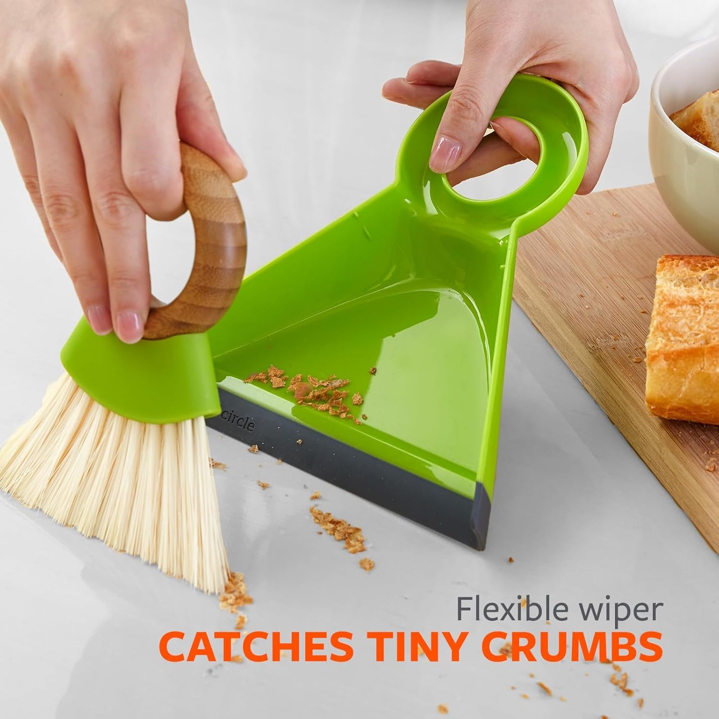 Full Circle Tiny Team Mini Brush and Dustpan Set, Green