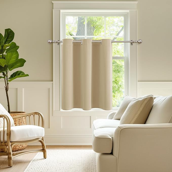 ChrisDowa Blackout Curtains 36 Inches Long