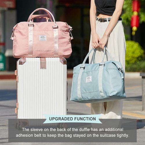 HYC00 Travel Duffel Bag,Carry-on Overnight Weekender Bags for Women,Sports Tote Gym Bag with Wet Pocket