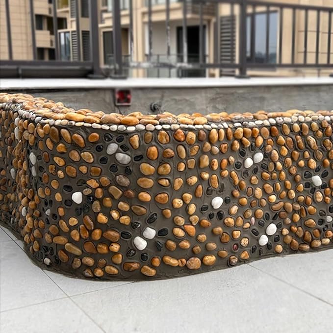 YISZM 40lbs Yellow River Rocks for Landscaping, 1-2 Inch Natural Pebbles for Indoor Plants, High Polished Decorative Stones Garden Outdoor and Indoor DIY Vase Filler Fish Tank Aquariums