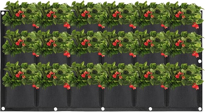 ZOENHOU 2 Pack Total 36 Roomy Pockets Horizontal Garden Planter, Waterproof