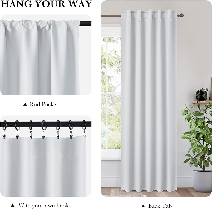 RYB HOME 100% Blackout Short Curtains