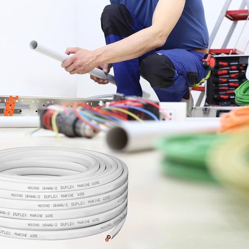 Duplex Marine Grade Wire - 16 Gauge Tinned Copper Electrical Cable | 30ft for Boat, RV, Automotive