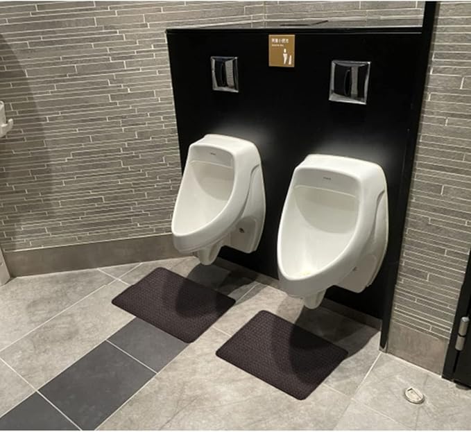 Urinal Mats Bathroom Floor Protector Pads(2 Pack), Restroom Urinal Pee Pad, Non-Slip Water Absorption Urine Floor Mats for Men's Restrooms, Reusable/Washable Urinal Floor Pads Rug