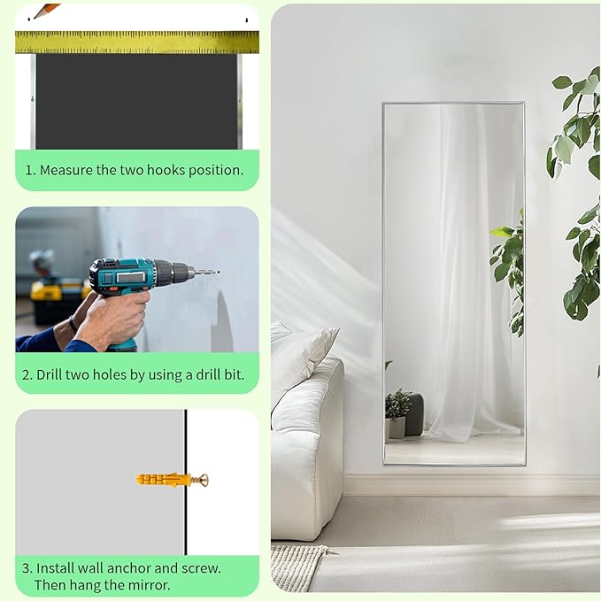 Sunniry Full Length Mirror 56x16 inch, Stand Up Mirror