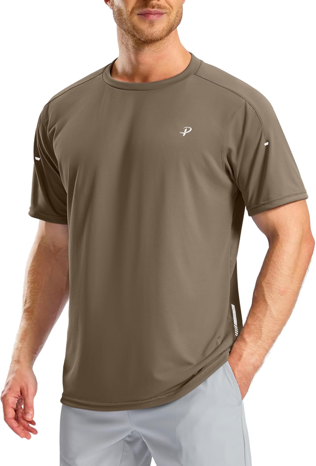 Pudolla Men's Athletic Running T-Shirts - Lightweight, Quick-Dry Short Sleeve Gym Tees
