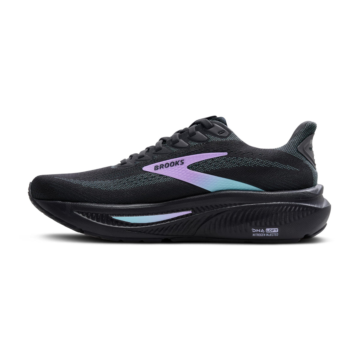 Brooks Women’s Ghost 17 Neutral Running Shoe - Grey/Clearwater/Purple - 9.5 Wide