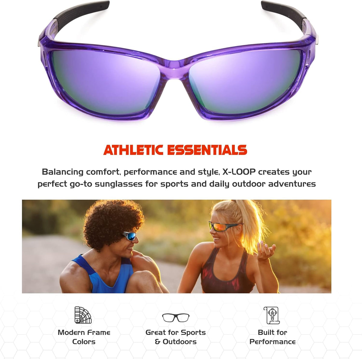 Polarized Sports Sunglasses for Men - UV400 Protection for Baseball, Running, Cycling & Golf