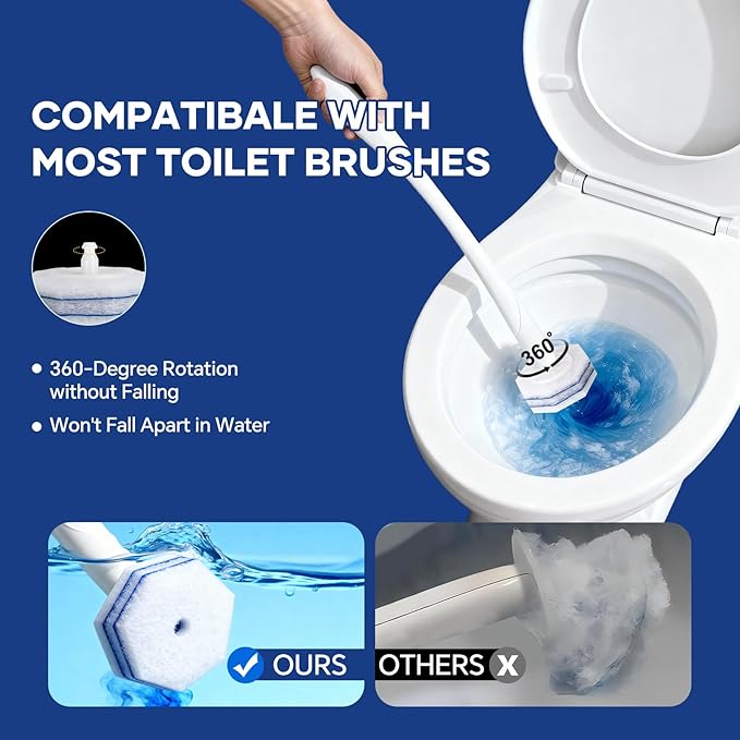 30 PCS Toilet Wand Refills Fits for Clorox Toilet Wand,Upgrade 3-Layer Disposable Bowl Cleaner Refills for Bathroom Cleaning,3X Cleaning Power,No Falling Apart