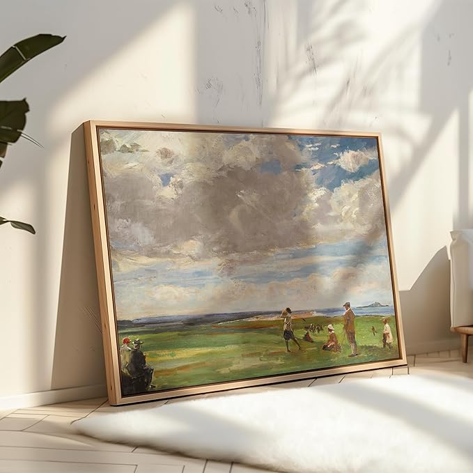 Poster Master Vintage Lady Astor Playing Golf at North Berwick Painting - Retro Course Print - Sports Art - Landscape Art - Office or Living Room Decor - 11x14 UNFRAMED Wall Art