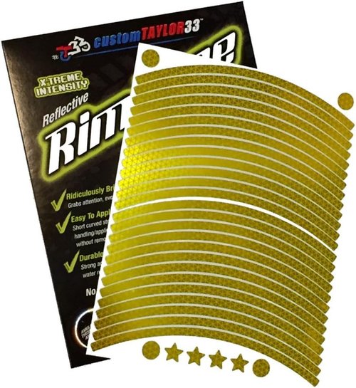 High-Intensity Reflective Safety Rim Tapes for All Vehicles - Customizable Sizes (17” for Sports Bikes)