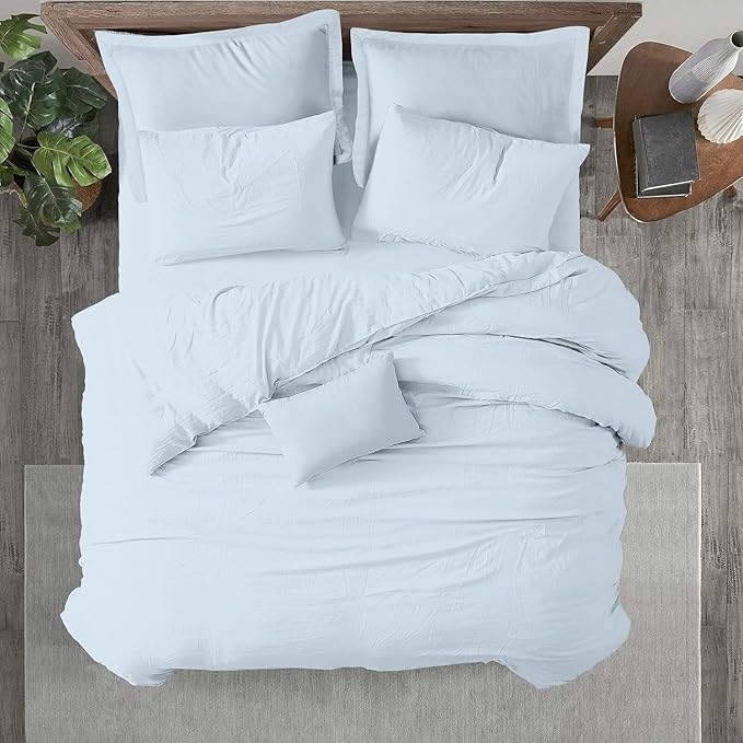 Kotton Culture 120"x120" 1 Pc Super King Plus/Super Oversize King Duvet Cover Only 100% Egyptian Cotton - 600 TC, Zipper Closure & Corner Ties - Fits Only Extra Large Inserts - Blue Sky