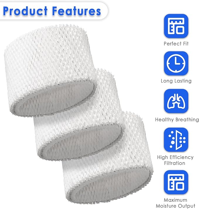 WF2 Humidifier Filter Replacement for Vicks V3100 V3500 V3600 V3700 V3800 V3850 V3900, for Honeywell HCM-350 HCM-630 HCM-300T, for Kaz 3020, for Sunbeam 1118 1119, ECM-250i, ECM-500