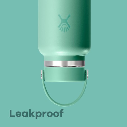 Hydro Flask Water Bottle - Insulated Stainless Steel - Wide Mouth Flex Lid, Non Spill, Leakproof and Refillable in 40 Oz Capri Blue