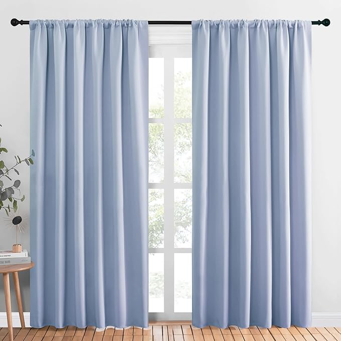 NICETOWN Living Room Curtains, Vintage Blue, 1 Pair, 70 x 84-inch, Home