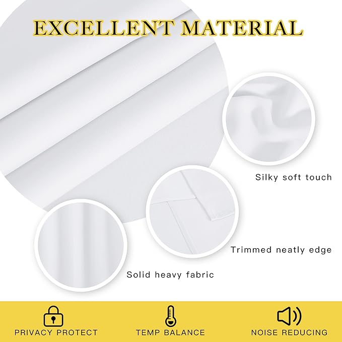 NICETOWN White Room Darkening Curtain 120 inches Long