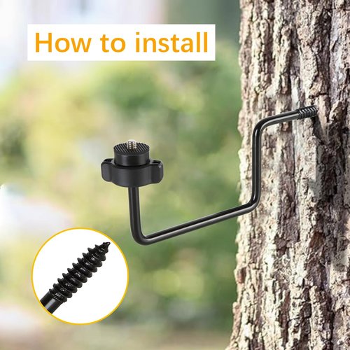 Aifiuroo 3 Pack Trail Camera Mount, 360 Swivel Adjustable Durable Steel Construction Camera Tree Mount Screw in Holder for Hunting, Excellent Material and Easy to Install