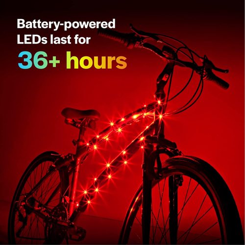 CosmicBrightz LED Bike Frame Rope Light - 6.5ft Battery-Powered String Light for Kids & Adults