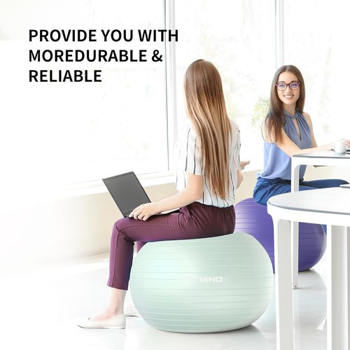 FITMIND_ Extra Thick Exercise Ball Yoga Ball 22in/26in/30in for Workout Pregnancy Stability,Anti-Burst and Slip Resistant Swiss Ball with Pump for Yoga, Pilates, Fitness,Birthing,Physical Therapy