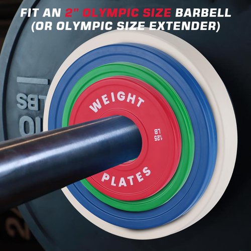 Kselythan 2" Rubber Bumper Weight Plates (Pairs/Single 1.25-55 Lbs) - Change Weight Plates Set 2 in Colored Fractional Weight Plates for Weightlifting,Home Gym Strength Training