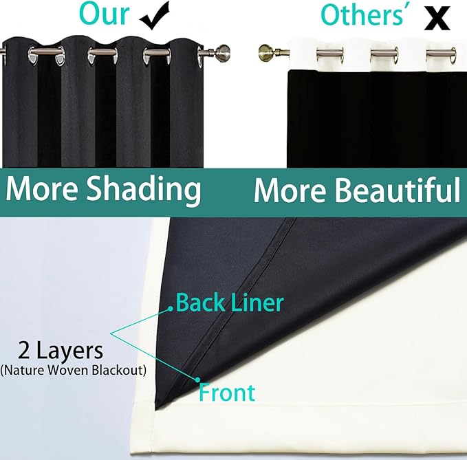Yakamok 100% Cream Blackout Curtains