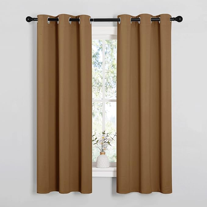 NICETOWN Sleek Blackout Curtains 63 inches Length