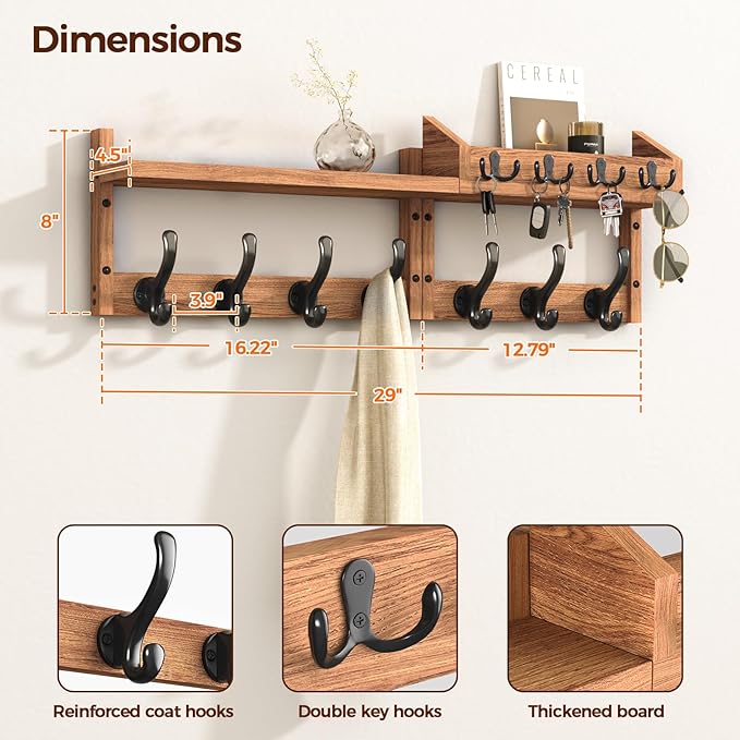 Evermagin 29" Coat Rack Wall Mount