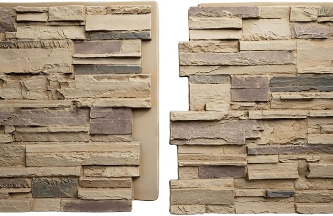 Ekena Millwork 48 5/8"W x 24 3/4"H x 1 1/4"D Cascade Stacked Stone, StoneWall
