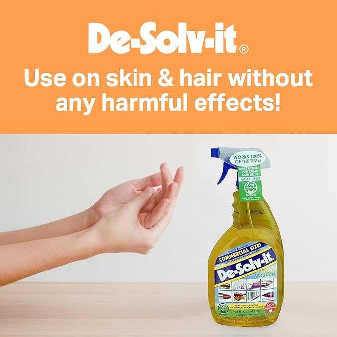 Orange-Sol De-Solv-It Citrus Solution – Multi-Surface Cleaner & Degreaser, Removes Sticky Residue, Oil & Grease, 33 oz (Pack of 2)