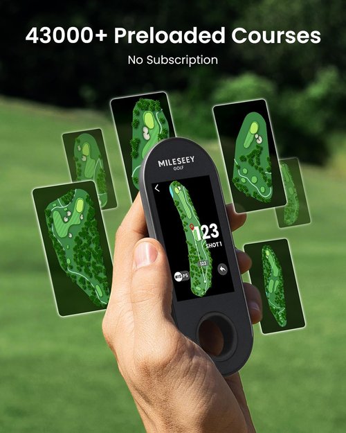 MiLESEEY GeneSonic Pro Golf Speaker - Detachable GPS Rangefinder, 43,000+ Preloaded Courses, Waterproof, 15H Battery