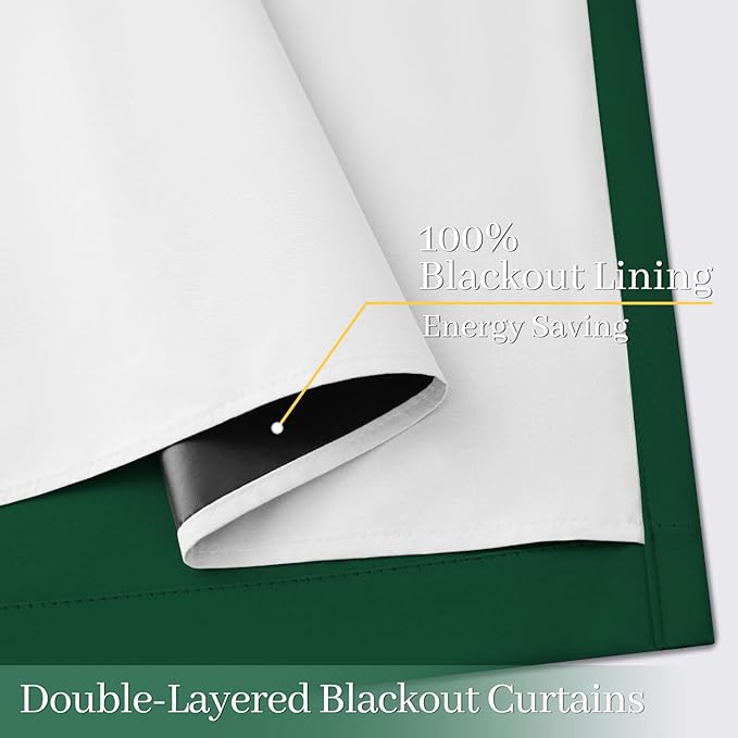Yakamok 100% Blackout Curtain Panels 84 inches Cold and Light Blocking Drapes