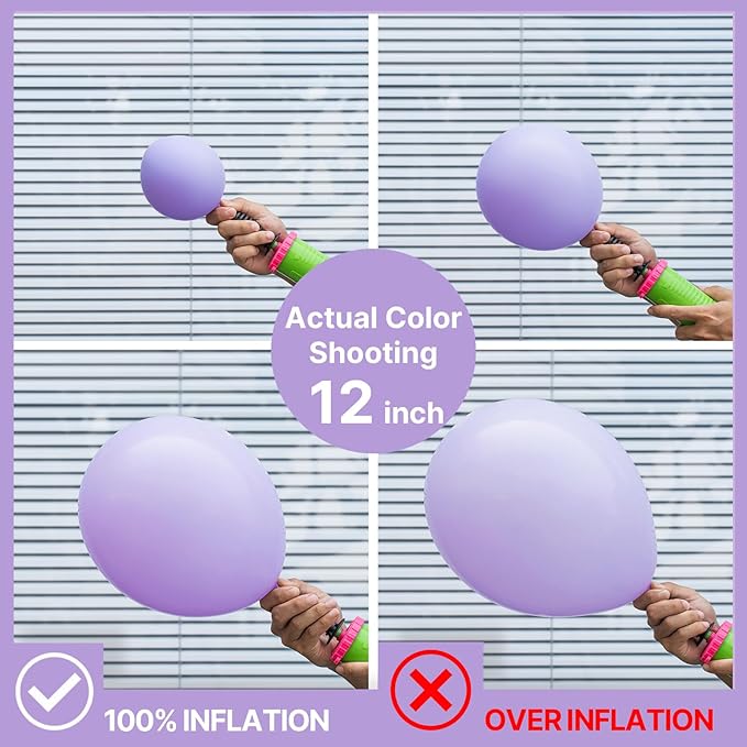 PartyWoo Lavender Balloons 101pcs 12 Inch Light Pastel Purple Lilac Purple Latex Helium Balloons for Birthday Baby Shower Graduation Wedding Anniversary Bridal Shower Party Decorations Purple-Q10