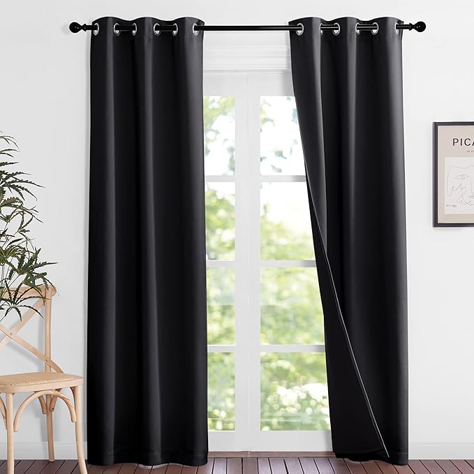 NICETOWN High-End Thermal Kitchen Curtains, Full Blackout Curtains 84 Inches