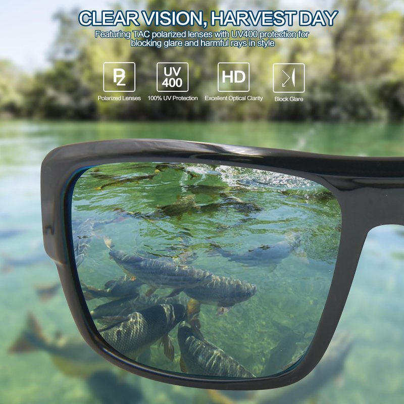 Jefoo Polarized Sunglasses for Men Women, Fishing Cycling Running Driving Golf Sports Floating Square Glasses UV Protection