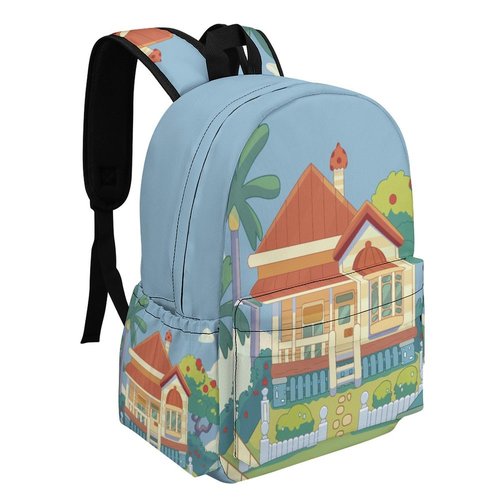 CUVYEU Blue Dog House Backpack Universal Backpack Travel Backpack Waterproof Backpack 17 Inch