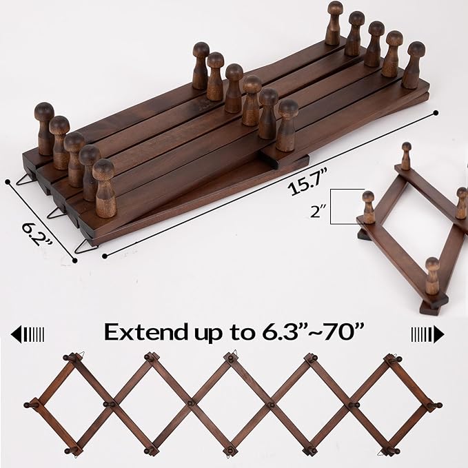 SCUNDA Hat Rack for Wall, Expandable Wall Hat Holder