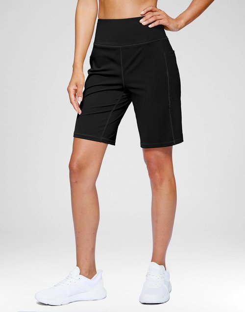 G Gradual Women's Bermuda Shorts - High Waisted Athletic Knee-Length with Pockets | 7''/9'' Sizes