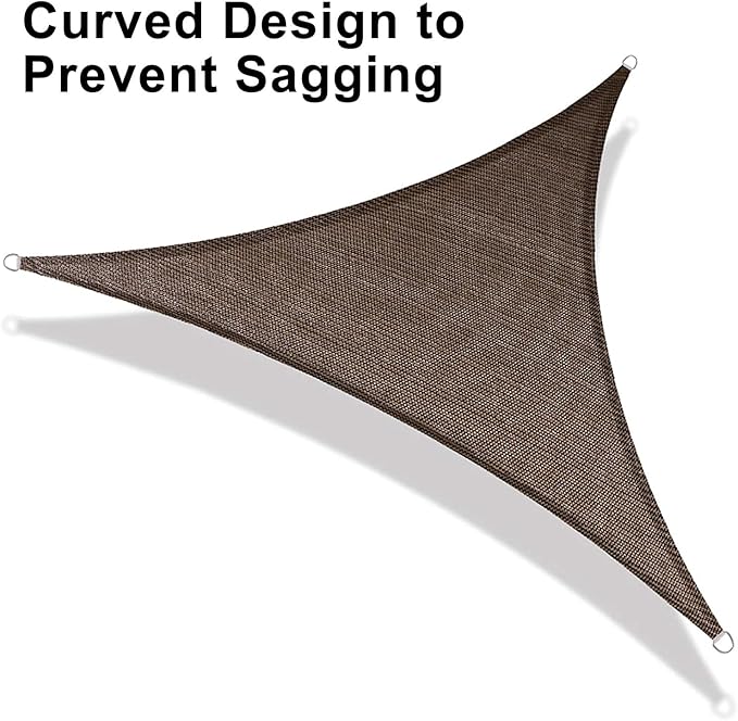 LOVE STORY Custom Size 8'x12'x14.4' Brown Sun Shade Sail Right Triangle Sunshade Fabric Awning Canopy for Patio Backyard Carport Pergola (Customized)