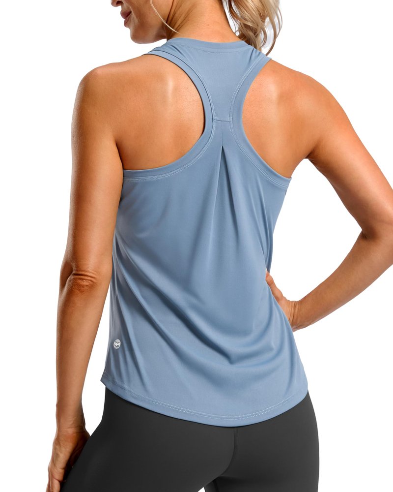 G Gradual Women's Workout Tank Tops Racerback Athletic Yoga Tops Loose Fit Sleeveless Running Gym Sports Shirts for Women(Dusty Blue,M)